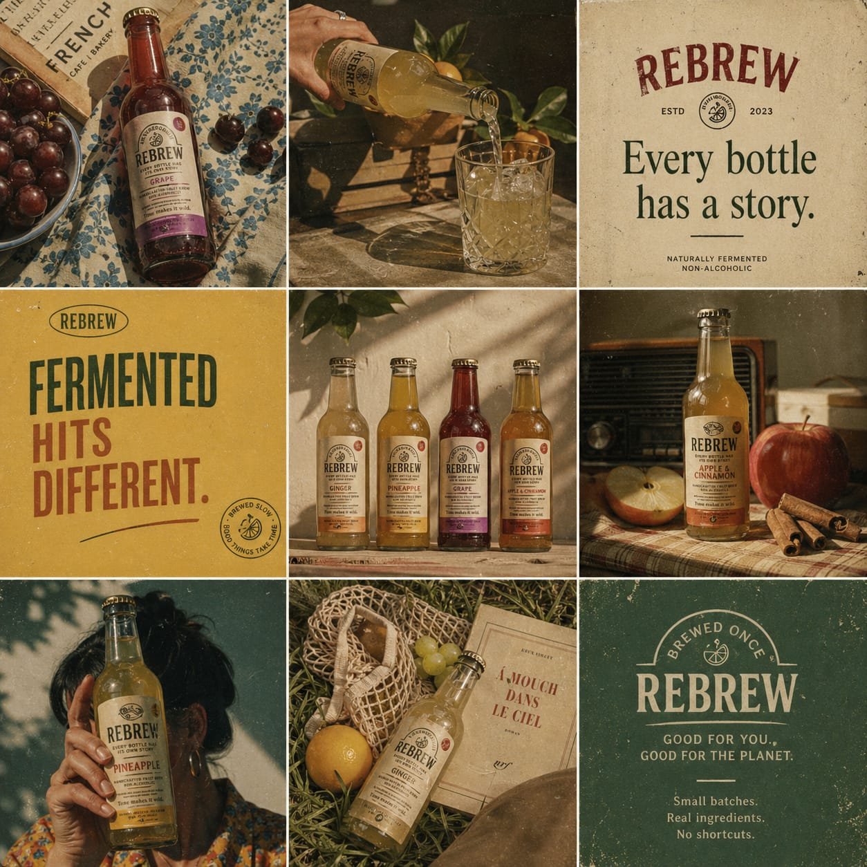ReBrew brand editorial grid